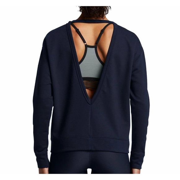 NEW Women's Medium NIKE Dri-Fit Versa Open Back Sweatshirt Pullover Top Sweater - Picture 3 of 4